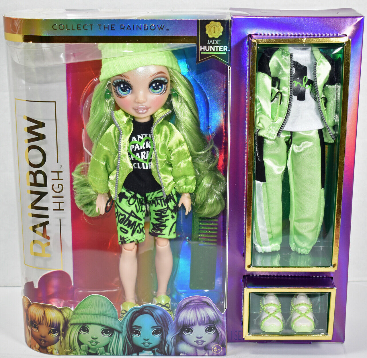 MGA Rainbow High JADE HUNTER GREEN FASHION DOLL Series 1 w/ 2 OUTFITS ...