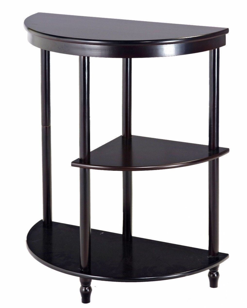 Dk Cherry 3 Tier Console End Entry Table Night Stand Half Circle