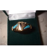 Men&#39;s Black &amp;amp; Turquoise Ring Size 13 NIB - $25.00