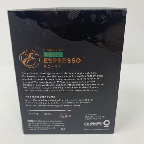 Starbucks Verismo DECAF Espresso Roast Espresso Pods 72 ct Coffee