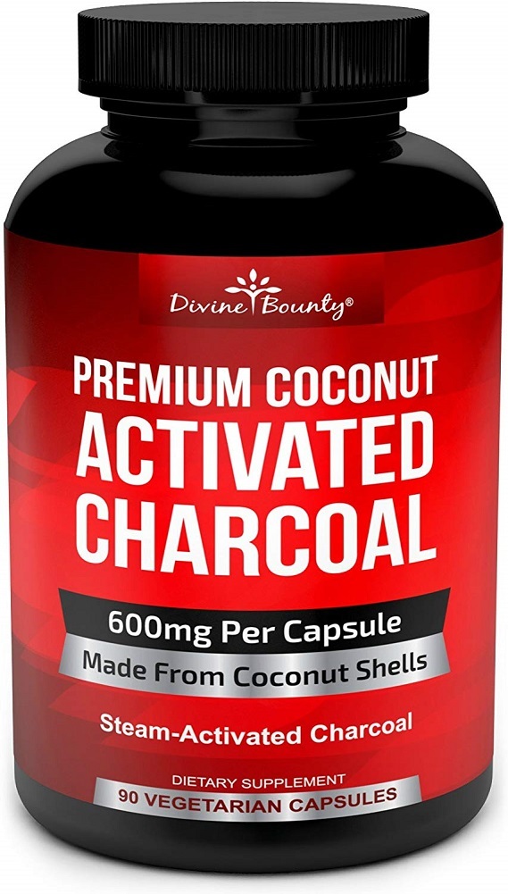 Organic Activated Charcoal Capsules - 600mg Coconut Charcoal Pills - Active