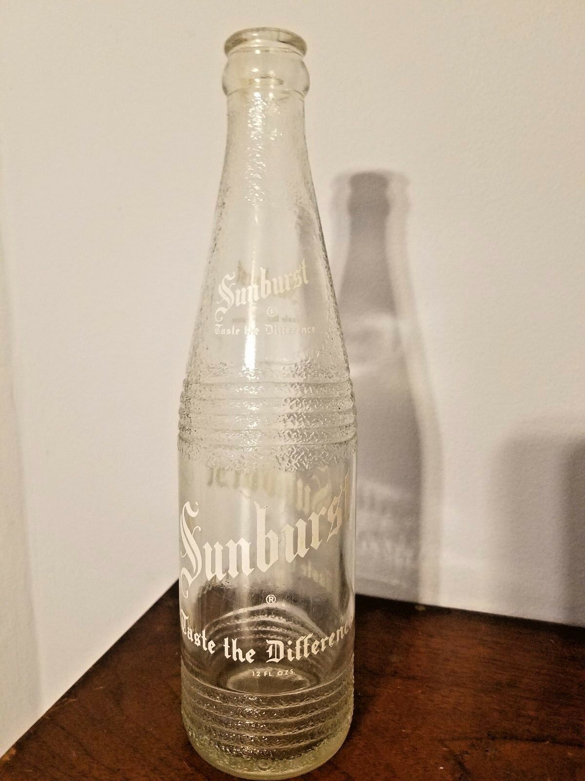 Vintage Sunburst Taste the Difference Lumberton NC 12 oz Glass Soda Pop