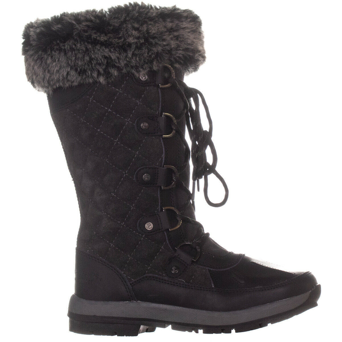 Bearpaw Gwyneth Never Wet Quilted Winter Boots, Black/grey, 5 US - Boots