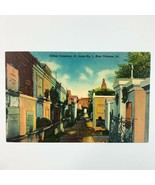 New Orleans LA Oldest Cemetery St Louis No. 1 Vintage Linen Postcard - $9.41