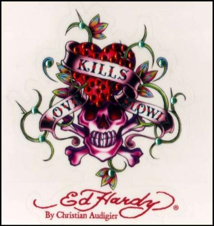 ED HARDY LOVE KILLS SLOWLY DECAL STICKER CLING BLINGS AUTO - Everything ...