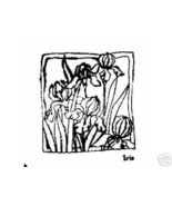 IRIS flower rubber stamp floral - $7.00