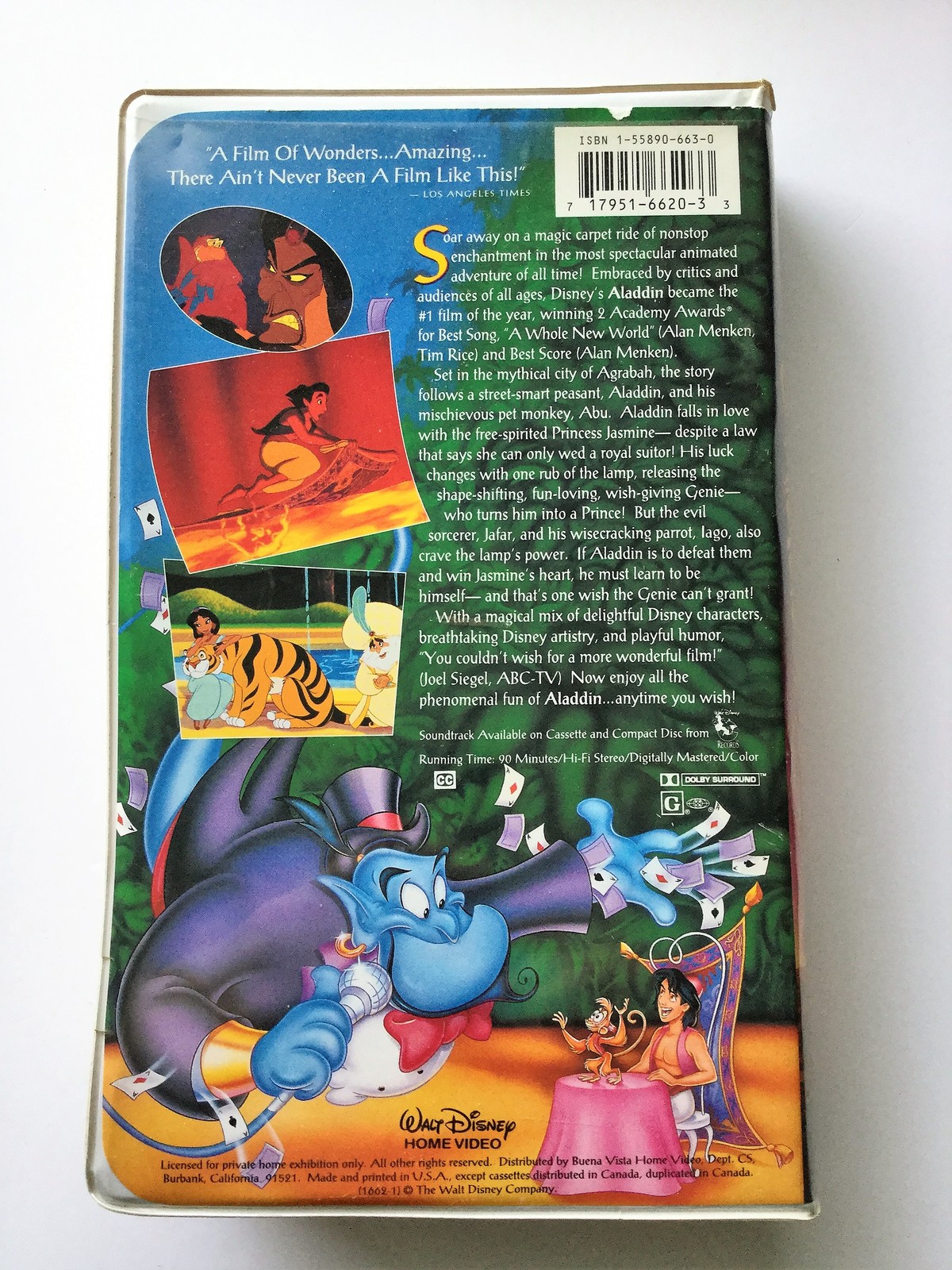 Walt Disney Classic Aladdin Black Diamond Edition Vhs Video Tape Rare 