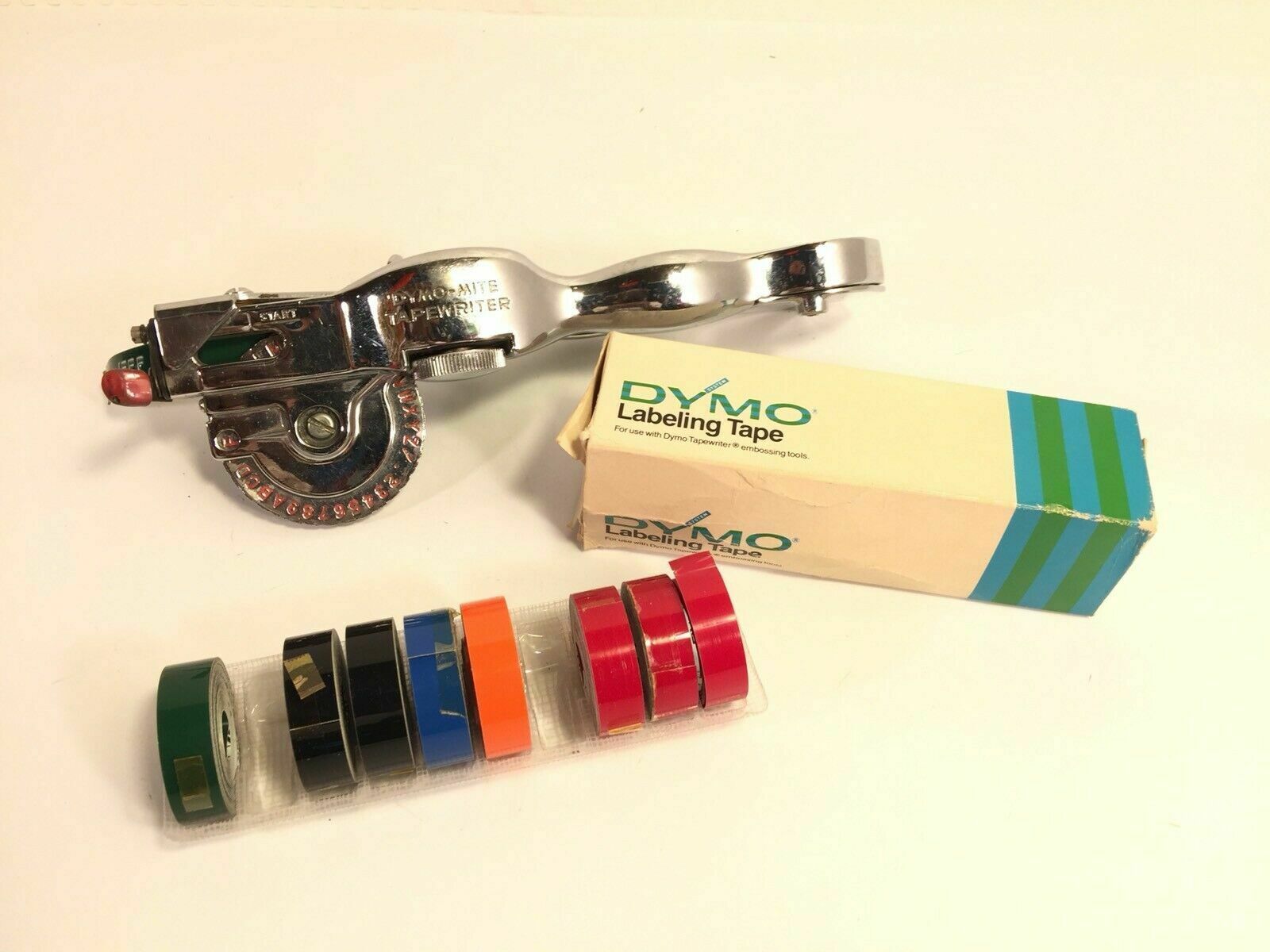Dymo Mite Tape Writer Vintage Embossing Labeler Hand Label Maker