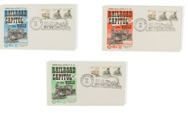 Compex 90 Three First Day Covers Railroad Trains Rosemont IL - $9.49