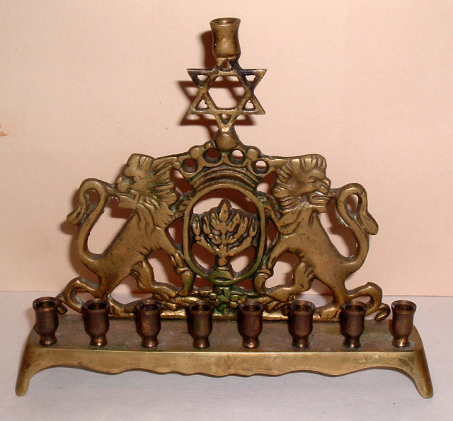 vintage patina brass menorahs made in nisrael
