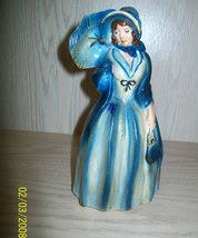 Figurine Lady in Blue with Purse and Umbrella - $9.95