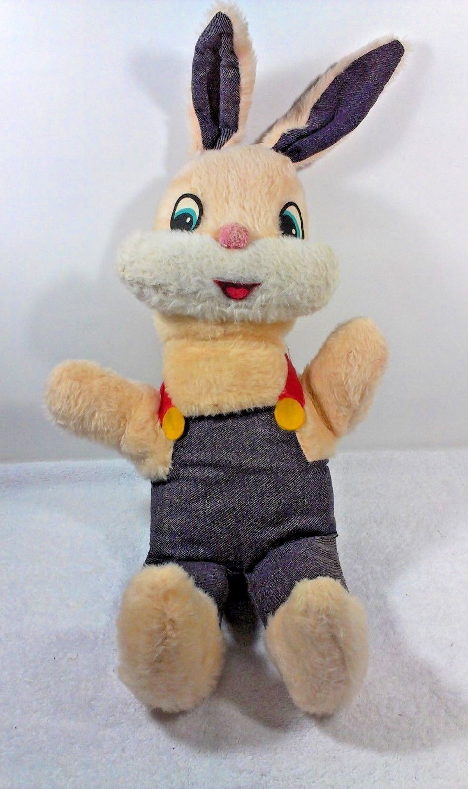 Vintage Smile Novelty Bunny Rabbit Plush Toy Peach Color Stuffed Animal ...