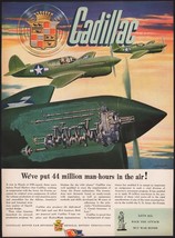 Vintage magazine ad CADILLAC from 1944 WWII planes pictured John Vickery art - $12.99