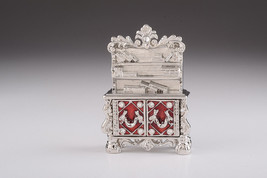Cupboard trinket box hand made by Keren Kopal & Austrian crystals Faberge - $47.96