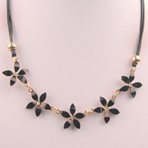 Women Luxury Statement Choker Necklace Created Gem Flowers Design Rhines... - $5.58
