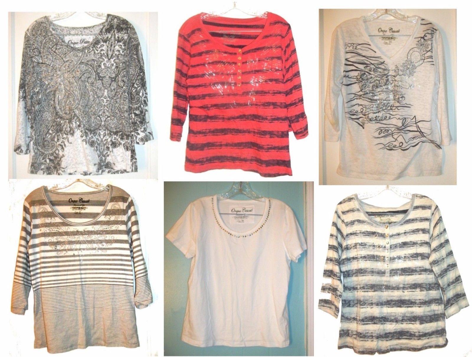 Image of Onque Casuals Elements of Style Short, / & Long Sleeve Tops Sizes M, L & PL