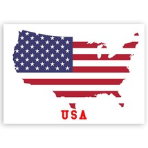 USA Map Flag : Gift Sticker America United States Americana American Country - $1.50+