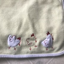 Carters Child Of Mine Yellow Polar Fleece Baby Blanket Embroidered Chickens - $21.49