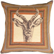Antelope Tapestry Throw Pillow, Complete with Pillow Insert - $83.95