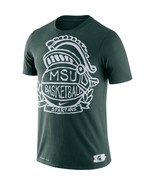 Michigan State Spartans Mens Nike Basketball Crest Dri-Fit Cotton T-Shir... - $23.99