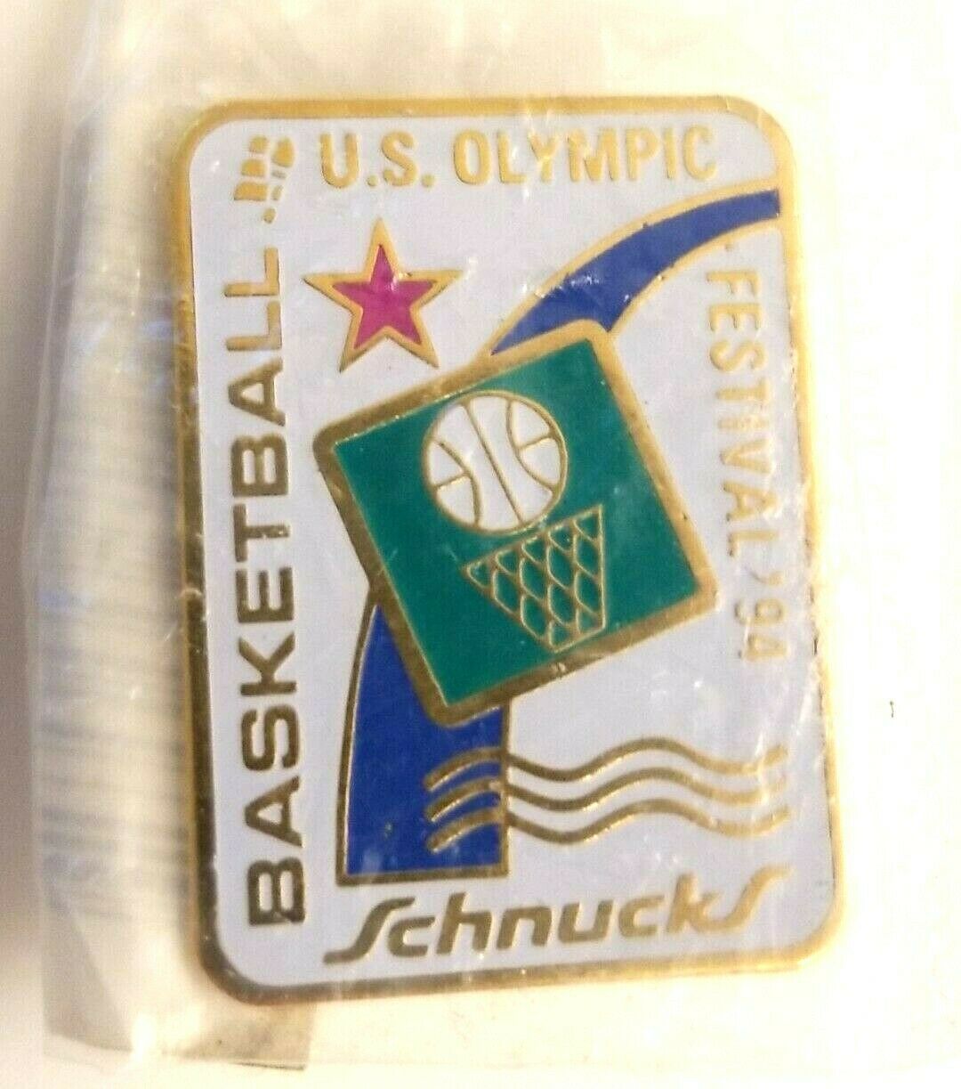 Primary image for VTG Collectible Pin - US Olympic Festival '94 Schnucks Basketball White... NIP