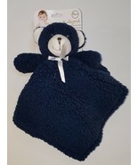 Blankets &amp; Beyond Teddy Bear Navy Blue Sherpa Baby Security Blanket and ... - $24.70