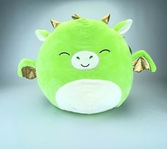 Squishmallow Azizi the Green Dragon 14&quot; Kellytoy New With Tags Gold Wings - $34.82