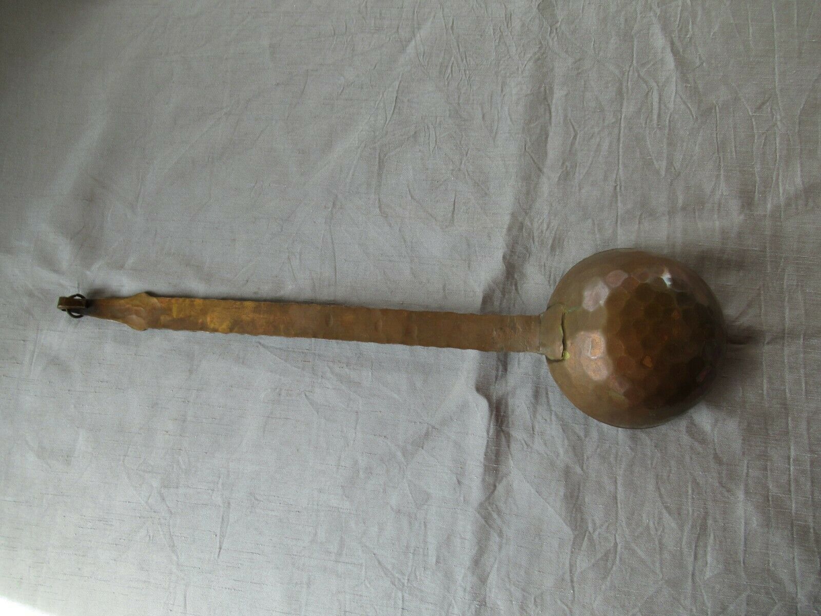 Vintage hammered copper ladle spoon 151/2" long Copper