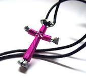 Buy 1 get 1 free Hot Pink Disciples cross handcrafted necklace, brand new   - $8.49