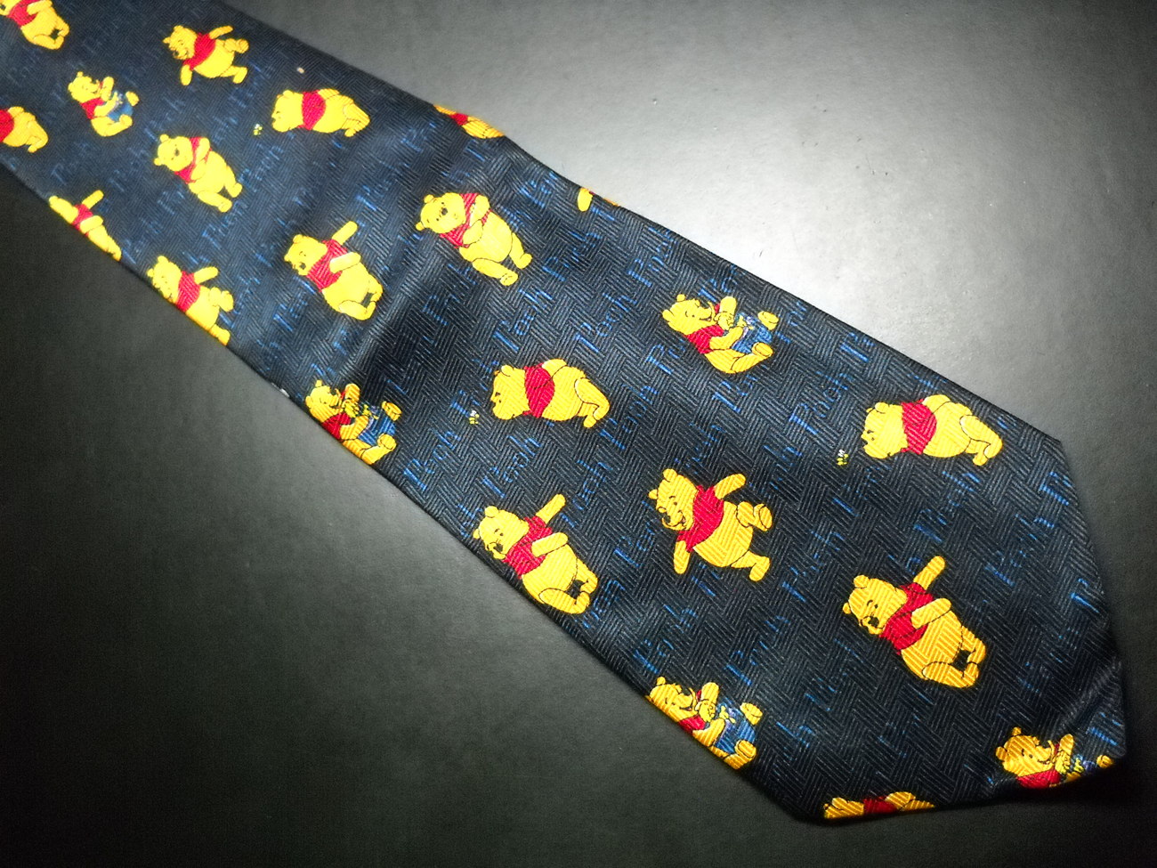 Disney Pooh Neck Tie Winnie the Pooh Repeats in Color on Dark Blue ...