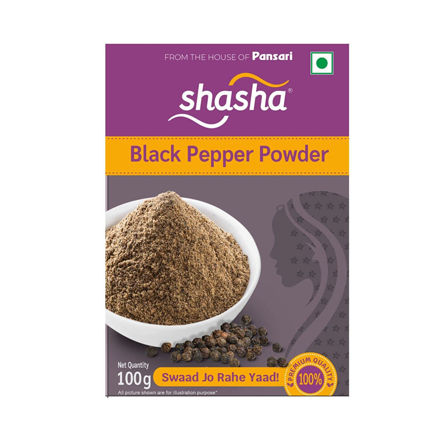 Shasha Black Pepper Powder No Artificial Colors & No Preservatives 100g - $11.76 - $18.31