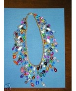 Glass Bead Collar Necklace dangles drops Original OOAK - $200.00