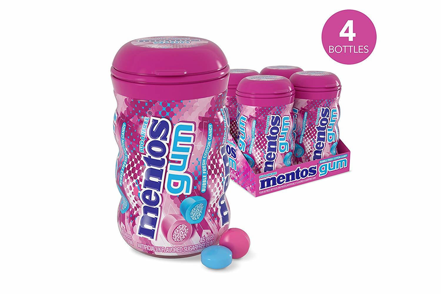 Mentos SugarFree Chewing Gum, Bubble Fresh Cotton Candy, Non Melting