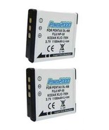 TWO 2 D-Li68 D-L168 39635 Batteries for Pentax Optio S10 S12 Q BLACK Q W... - $26.94