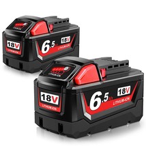 2 Pack 18V 6.5Ah Replacement Battery For Milwaukee M-18 Battery, 6500 Mah Li-Ion - $109.99