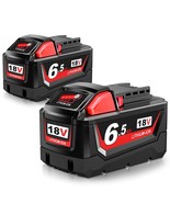 2 Pack 18V 6.5Ah Replacement Battery For Milwaukee M-18 Battery, 6500 Ma... - $118.99