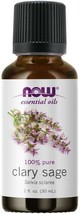 NOW Foods Clary Sage Oil 1 fl.oz MADE IN  the USA Salvia Sclarea Hibiscus Like - $12.21