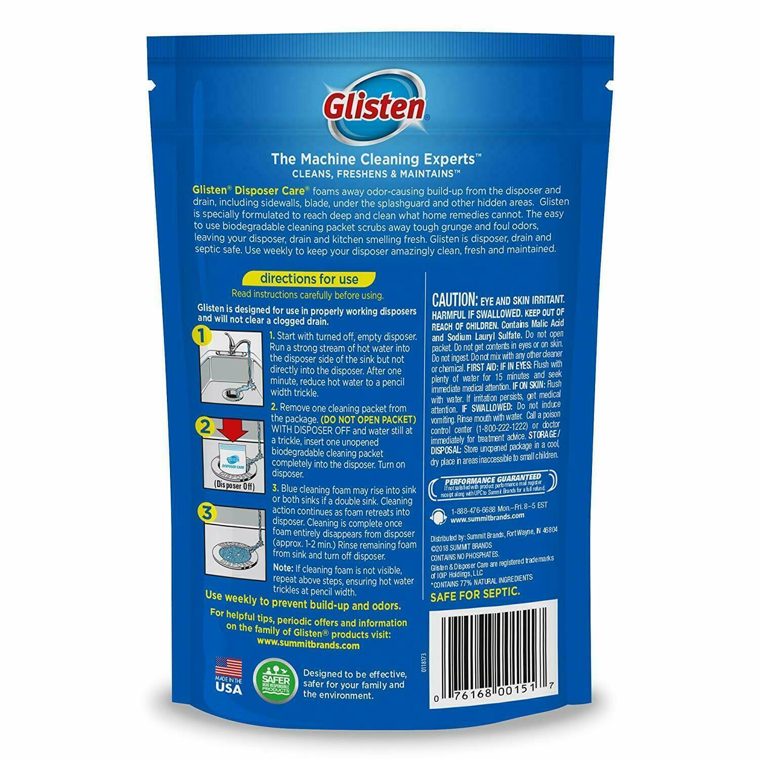 Glisten DP06NPB Garbage Disposer Care Foaming Cleaner, Lemon Scent, 4