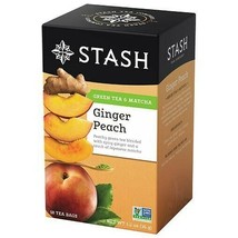 NEW Stash Tea Green Peach with Matcha Green Tea Blends 18 Tea Bags - $9.49