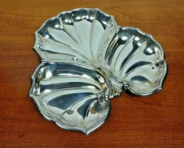 VTG Silver Plated Serving Plate With Three Compartments Platter With Han... - $19.50