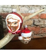 Vintage Christmas Ornaments Hallmark Lil Mr. &amp; Lil Mrs. Claus Blown Glas... - $4.95