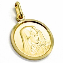 SOLID 18K YELLOW GOLD OUR LADY OF SORROWS, 13 MM, ROUND MEDAL, MATER DOLOROSA image 2