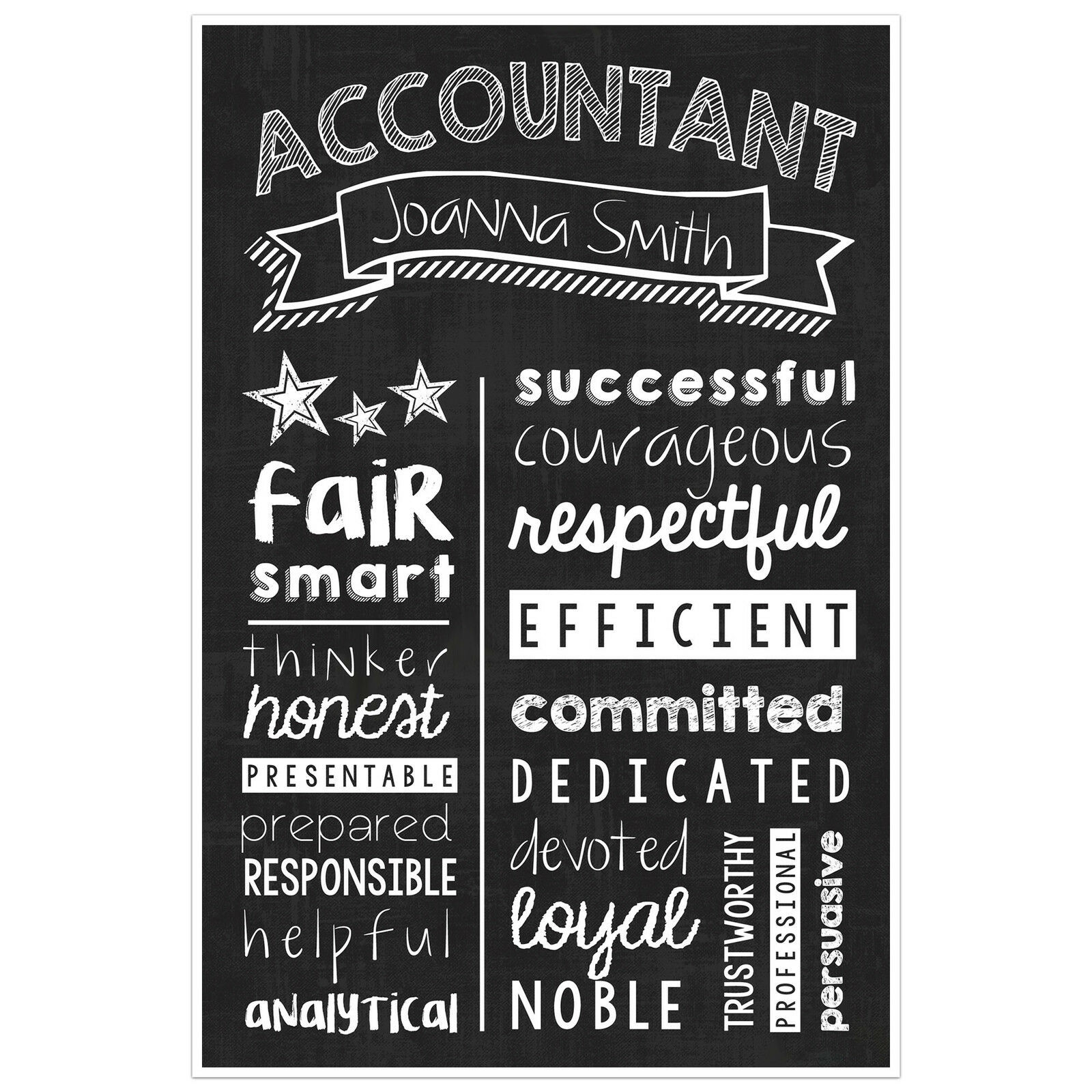 Accountant Wall Art Accountant Graduate Gift Accountant Personalized