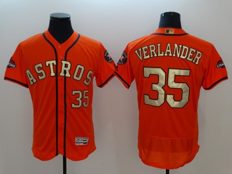 New Men Houston Astros 35 Justin Verlander Jersey Sewn on Champions