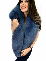Fox Fur Boa 70' (180cm) Saga Furs Bluish Fur Stole Big And Royal Collar Scarf image 3