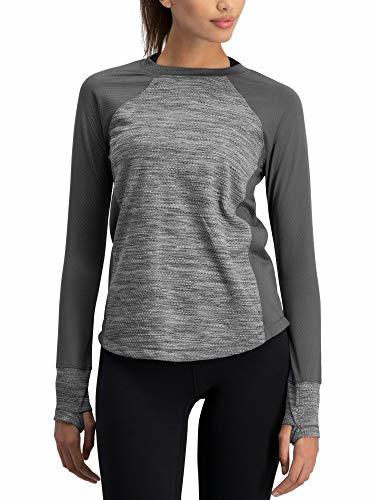 Long Sleeve Compression Workout Tops for Women - Thermal Running Shirt ...