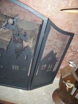 Raz Imports Metal Christmas Fireplace Screen And to all a Good Nigth  image 3