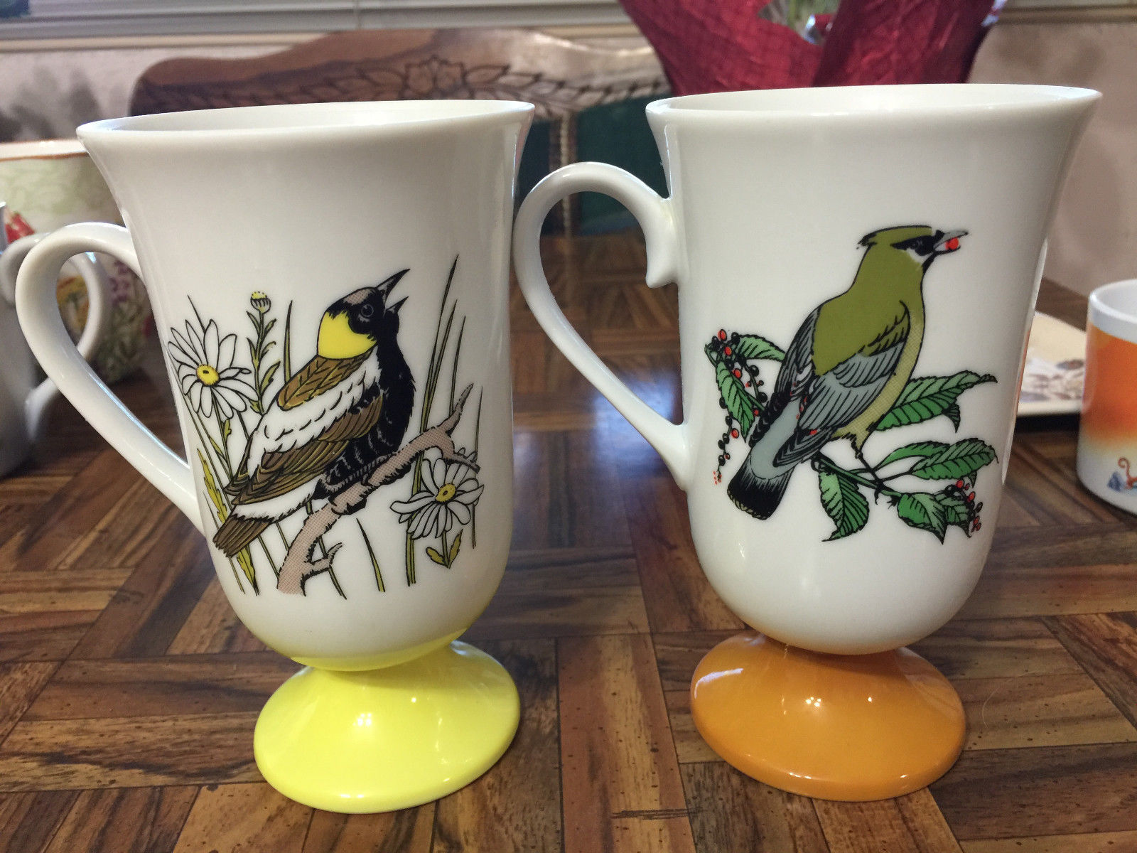 Vintage 1960s  2 Irish Coffee  Cups  Mugs Birds Fred 