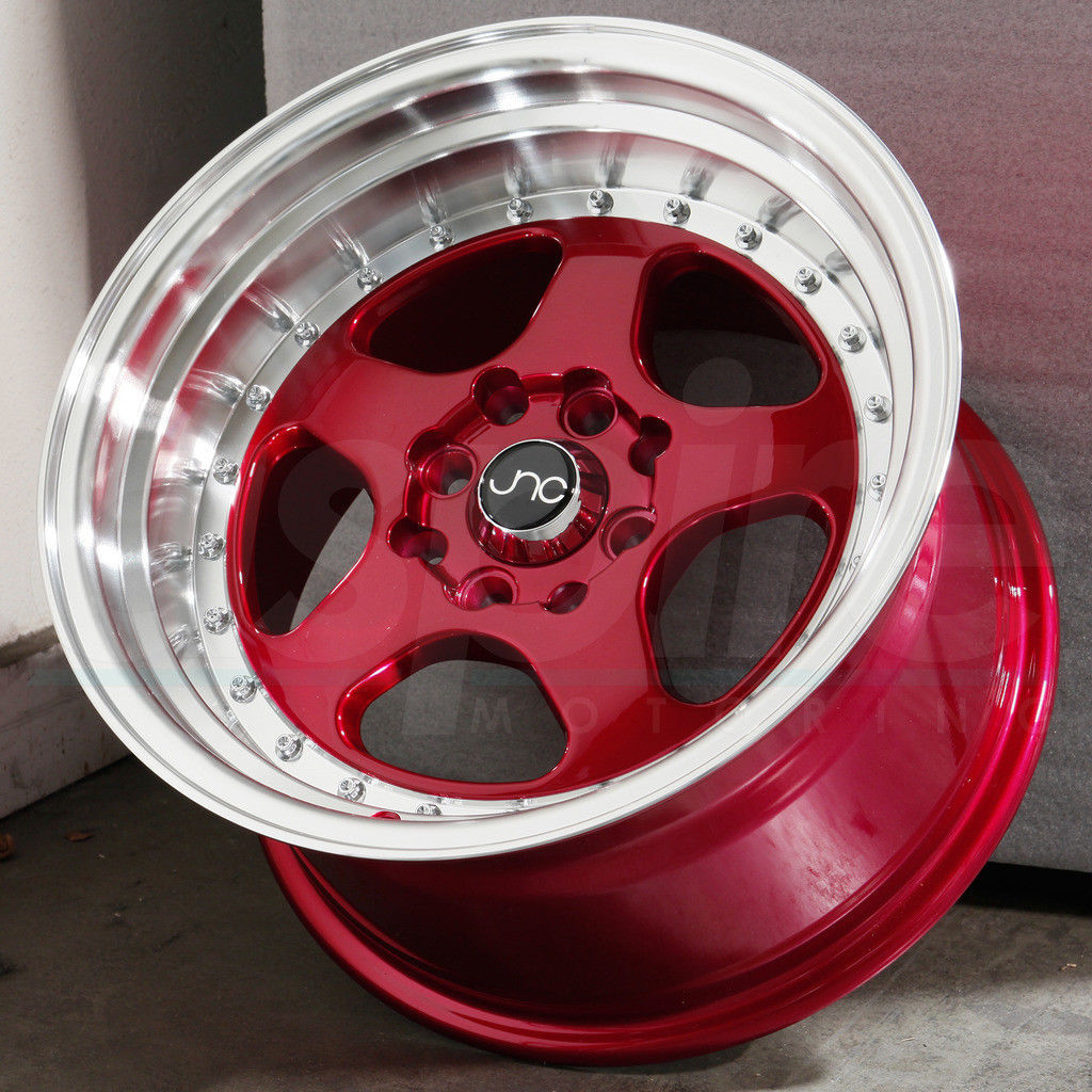 16x8 JNC 010 JNC010 4x1004x114.3 25 Candy Red Machine Lip Wheel New 