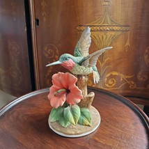 Bird Figurine, Ruby-Throated Hummingbird, Porcelain Vintage, Angeline Original image 3